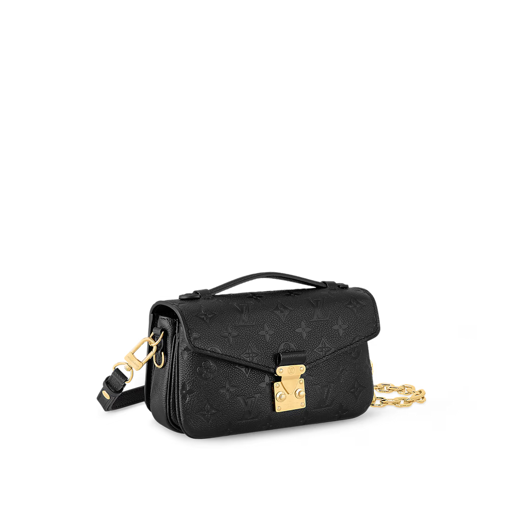 LV Pochette M¨¦tis East West Monogram Canvas Handle Crossbody Bag with Chain Strap and Leather Trim (21.5 x 13.5 x 6) cm